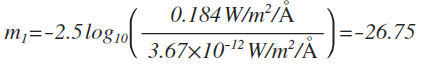 Apparent magnitude Vega reference